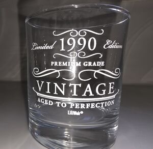 Vintage 1990 Whiskey Glass Birthday Gift
